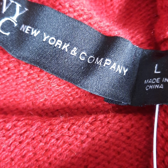 NWT Cherry Red and Purple Mock Neck Sweater - Picture 3 of 4